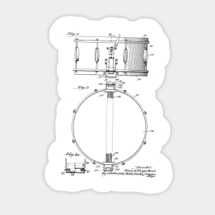 Snare Drum Vintage Patent Hand Drawing Sticker